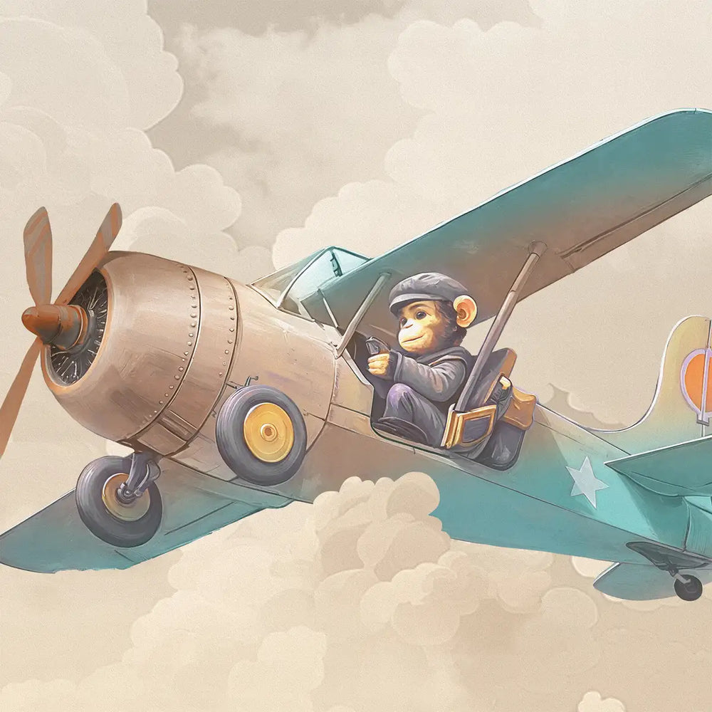 Dusky Amber Air show Kids Room Wallpaper