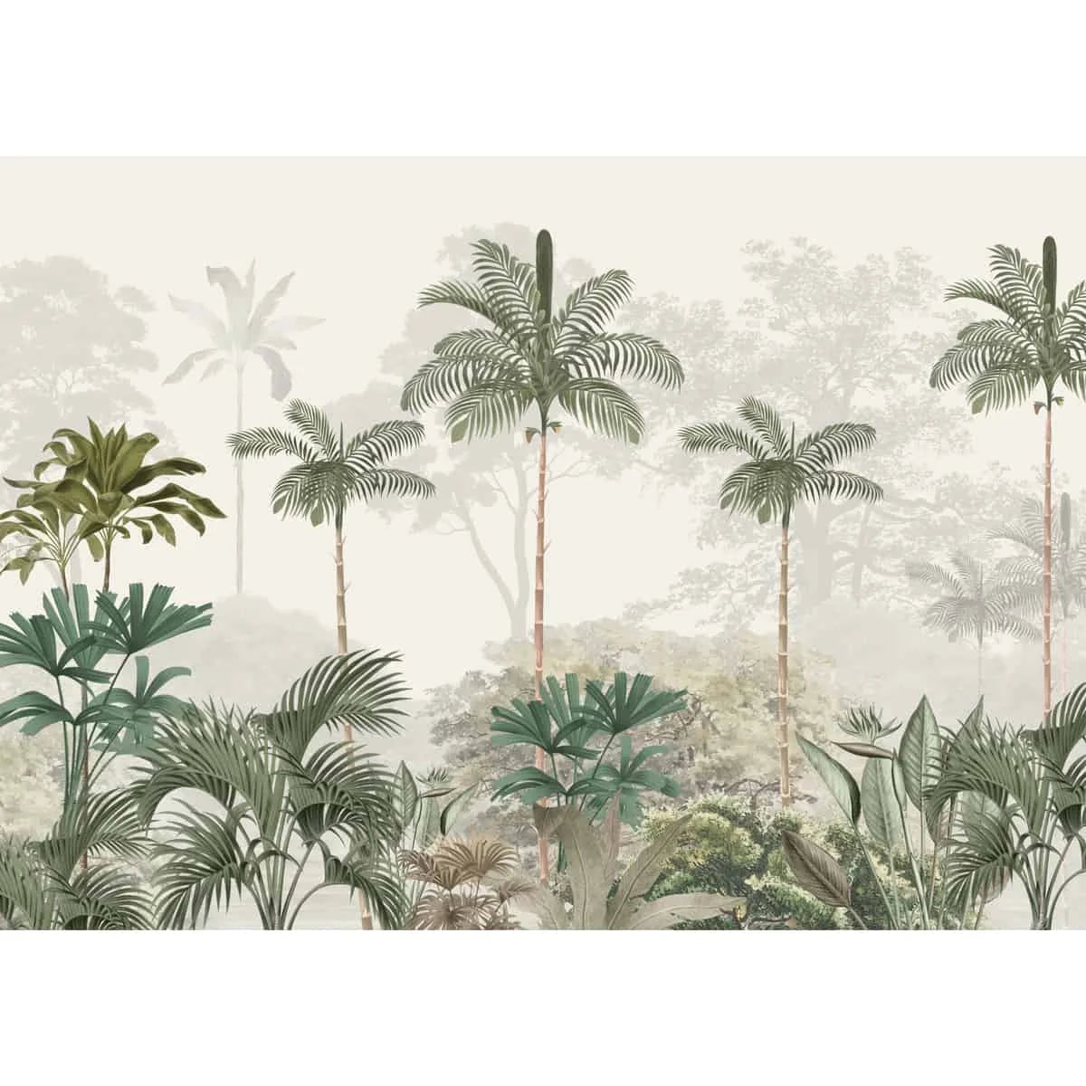 Kovalam Paradise, Palms Wallpaper for Rooms, Green, Customised