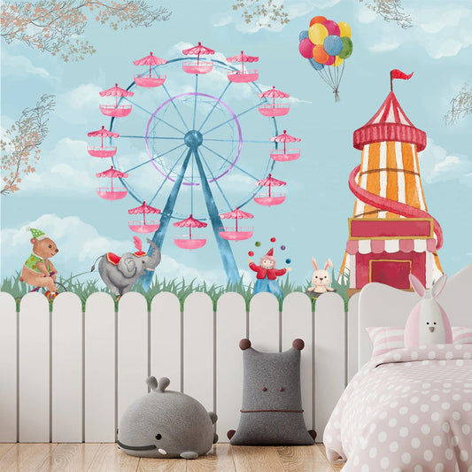 Animal Fun Park, Kids Room Customised Wallpaper